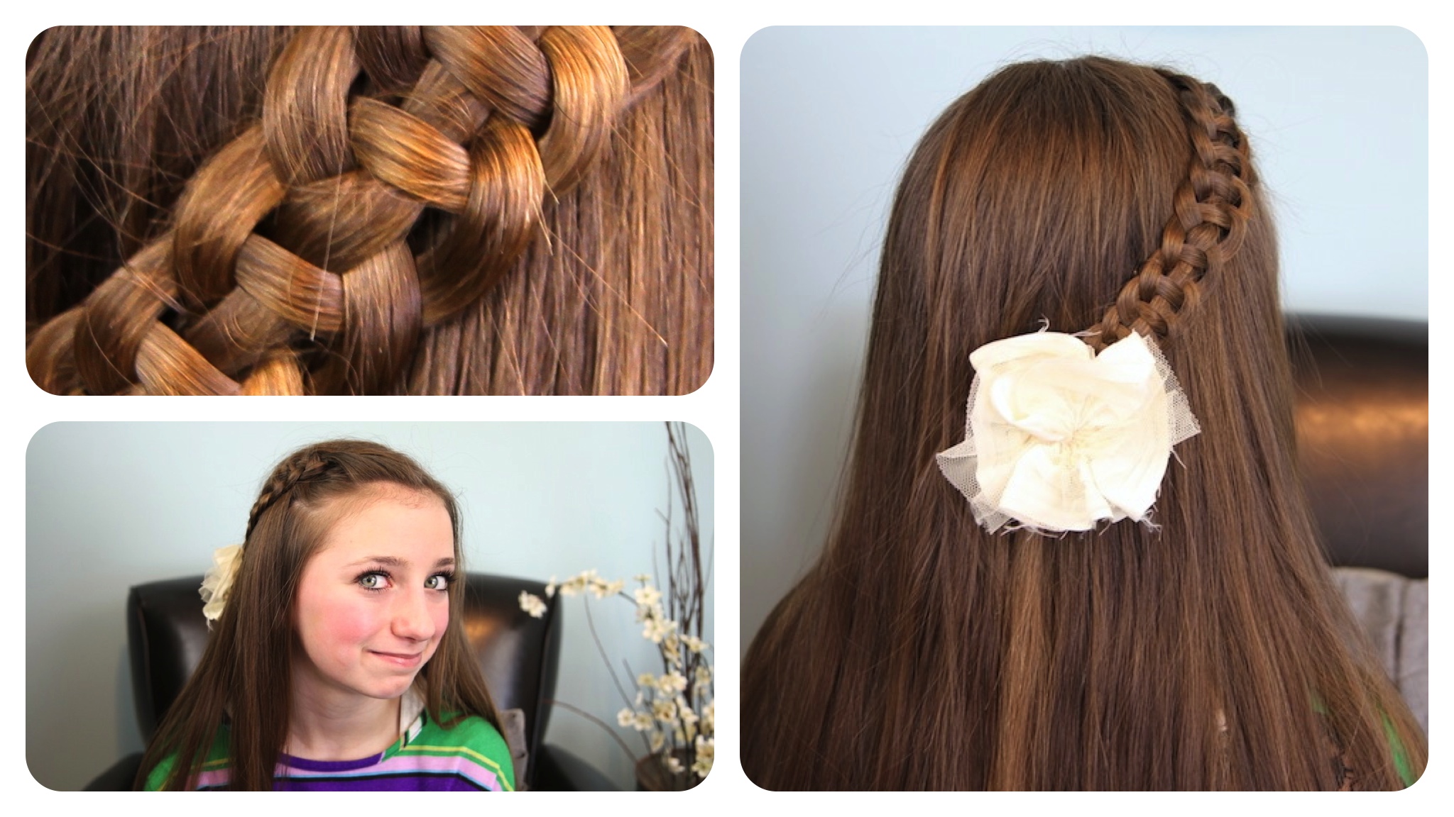 4-Strand Slide-Up Braid | Pullback Hairstyles - Cute Girls Hairstyles 4-Strand Slide-Up Braid | Pullback Hairstyles - Cute Girls Hairstyles
