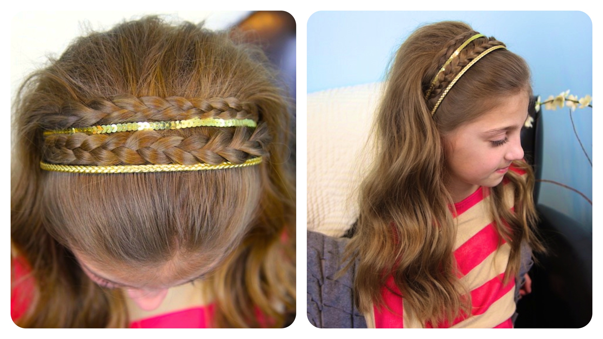 Double Braid Sparkly Headband | Braided Headbands - Cute Girls Hairstyles