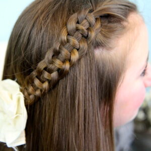 Close-up of 4-Strand Slide Up Braid | Cute Girls Hairstyles