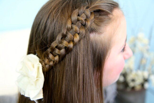 Close-up of 4-Strand Slide Up Braid | Cute Girls Hairstyles