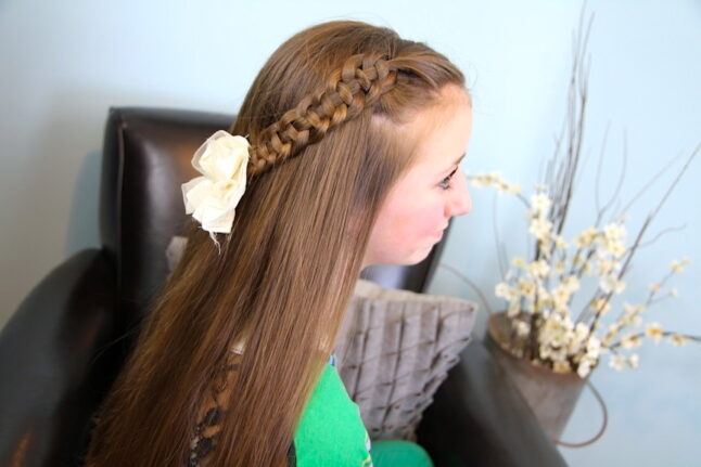 Side view of 4-Strand Slide Up Braid | Cute Girls Hairstyles