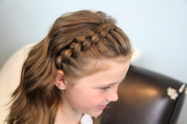 Side view of Lace Braid Headband | Cute Girls Hairstyles