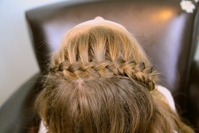 Top view of Lace Braid Headband | Cute Girls Hairstyles
