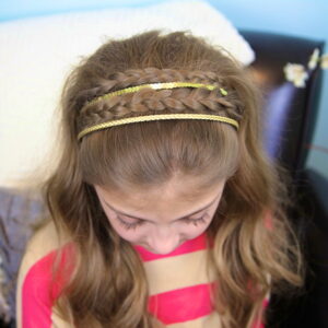 Top view of Double Braided Sparkle Headband