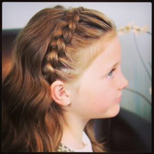 Portrait of a little girl modeling Lace Braid Headband | Cute Girls Hairstyles