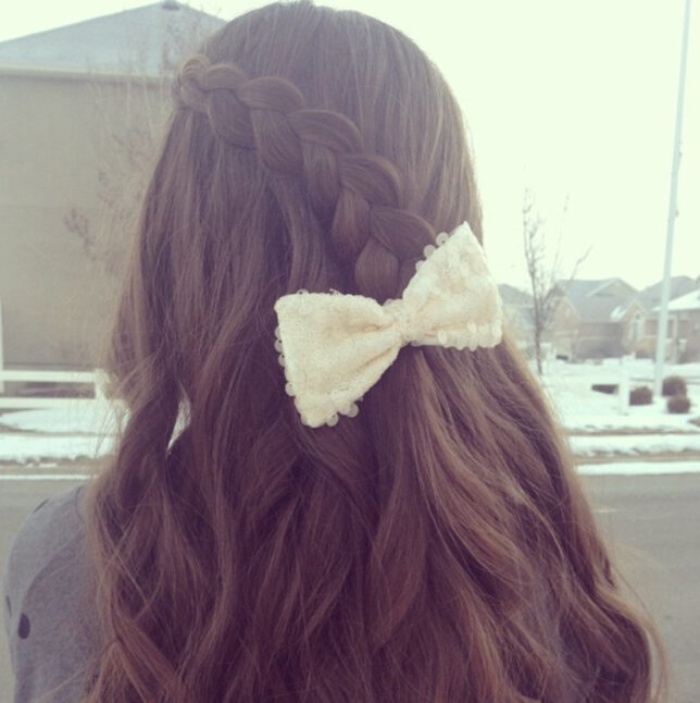 Back view of Pancake Lace Braid | Long Hairstyles