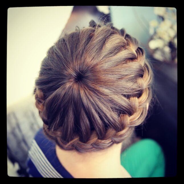 Top view of Starburst Crown Braid | Updo Hairstyles