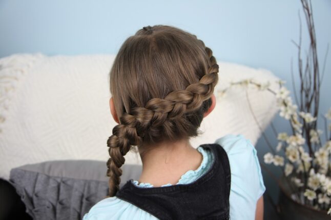 Back view of Prim and Katniss Braid Combo | Hunger Games Hairstyles