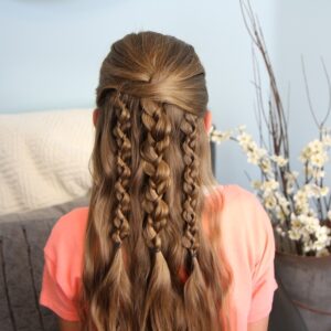 Back view of Textured Braids | Cute Hairstyle Accents