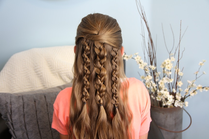 Back view of Textured Braids | Cute Hairstyle Accents