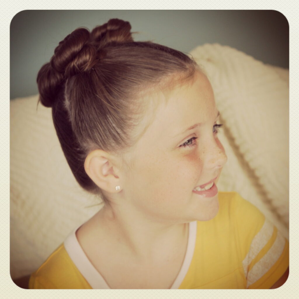 Portrait of little girl modeling Not-So-Hidden-Mickey | Disney Hairstyles