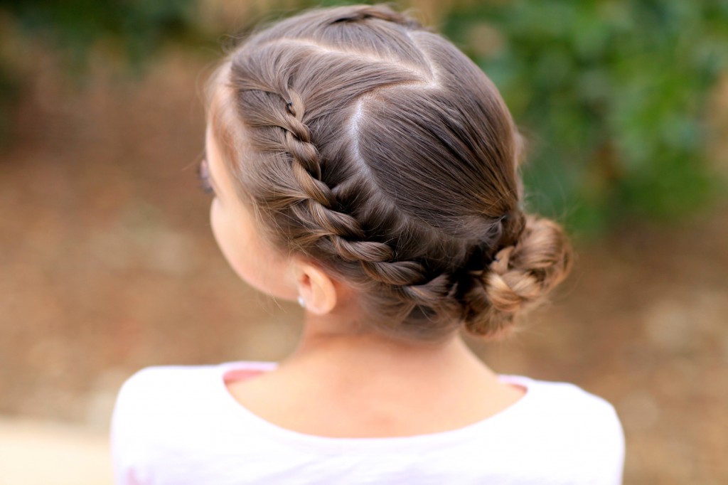 Young girl outside modeling Rope Twisted Heart | Valentine's Day Hairstyles