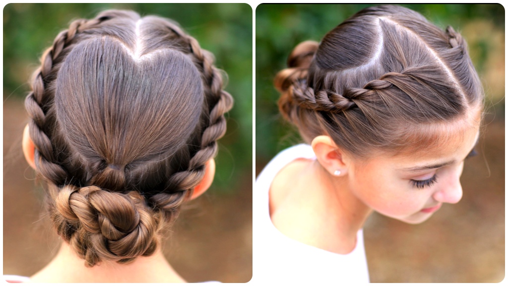 RopeBraided Heart Valentine's Day Hairstyles Cute