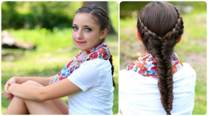 front and back view of the Laced Fishtail Braid