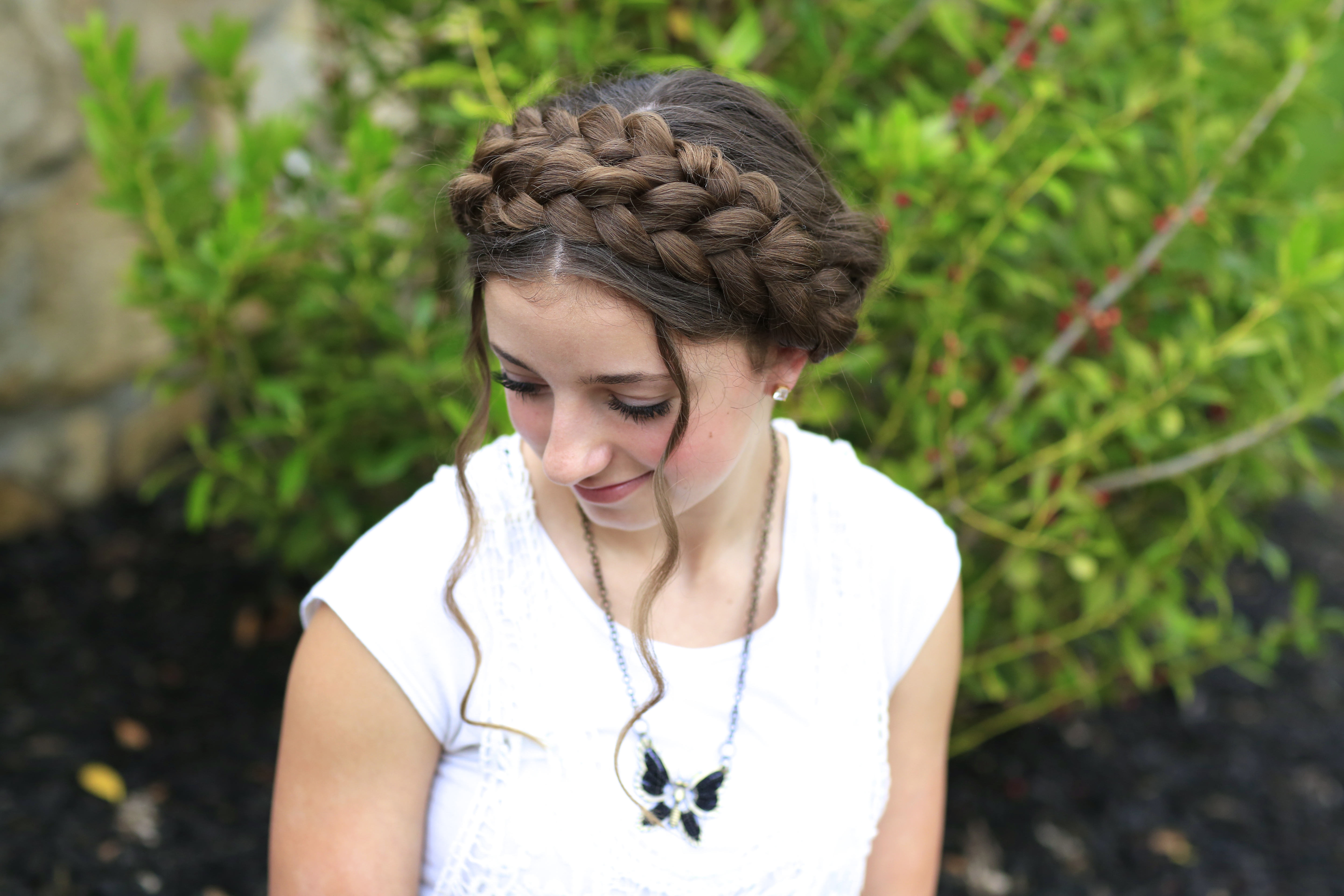 Image of Milkmaid braid hairstyle for long hair