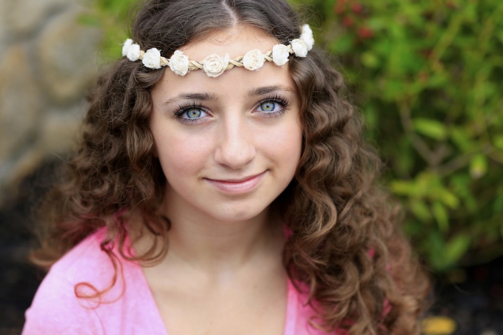 (After) Young girl modeling No-Heat Paper Towel Curls