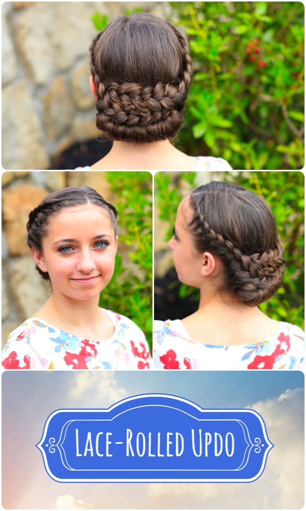 Lace-Rolled Updo Hairstyle