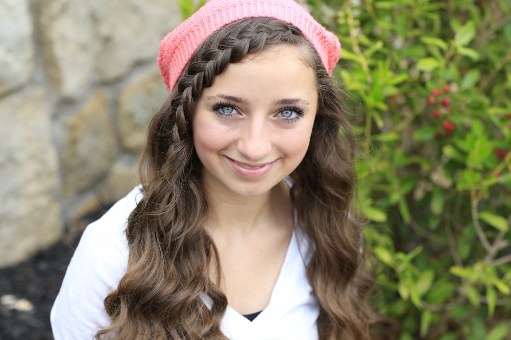 Young girl outside modeling Miner-Inspired Hair 