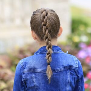 Little girl outside modeling Chain Link Braid