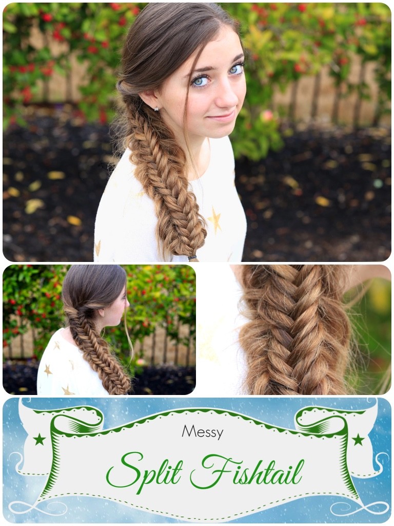 Messy Split Fishtail Braid