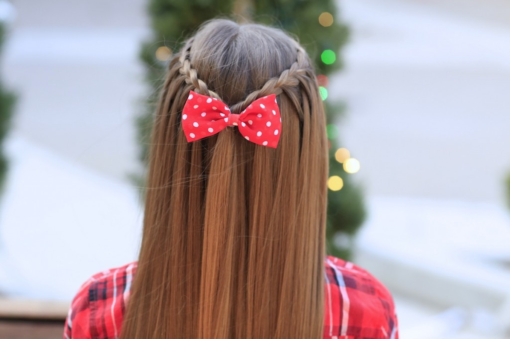 Young girl outside modeling Upward Lace Braid