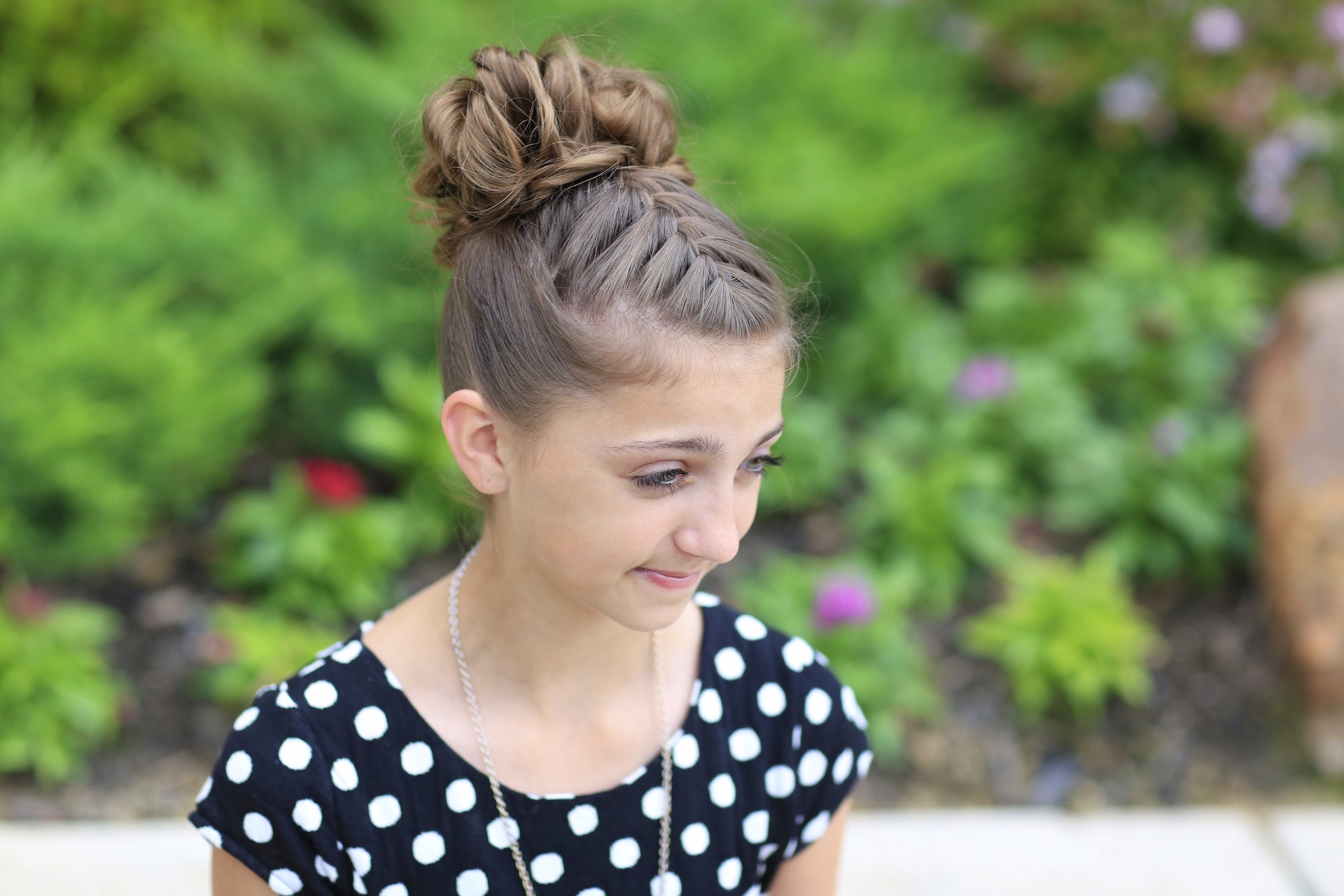 Double French Messy Bun Updo Cute Girls Hairstyles