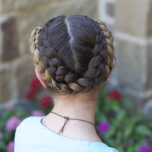 Young girl outside modeling Fold Up Braids | Back-to-School Hairstyles (Back)