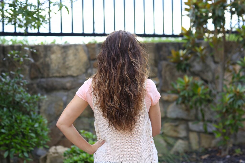 Woman outside Plopping No-Heat Curls