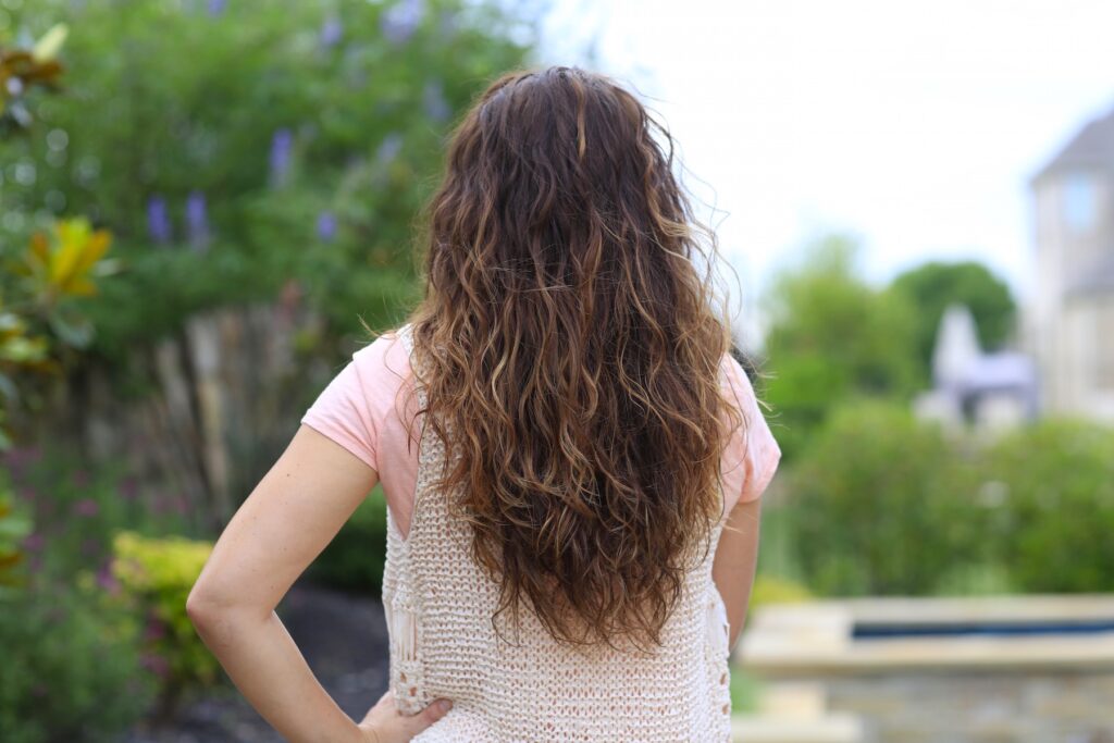 Woman outside Plopping No-Heat Curls