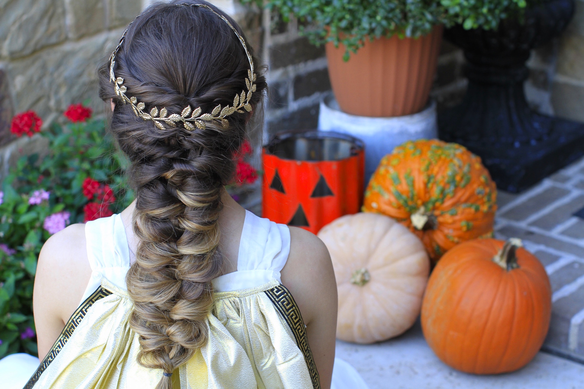 Voluminous Greek style Braid / Easy Hairstyle for long dark hair - YouTube