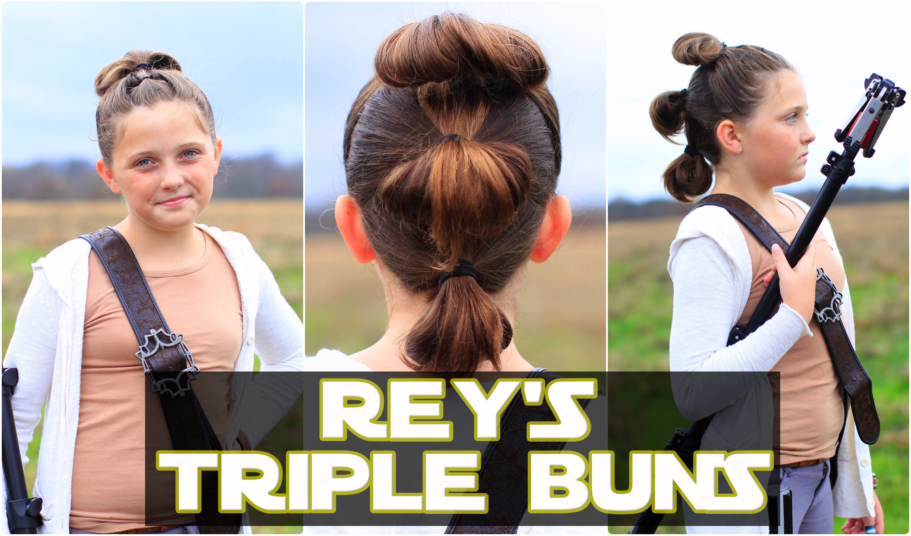 Rey's Triple Buns | Star Wars Hairstyles | The Force Awakens - Cute