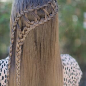 Young girl outside modeling Lattice Braid Combo