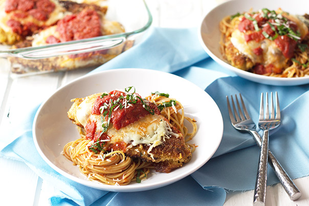 Chicken Parmesan -an easy and quick meal and no soggy crust! 