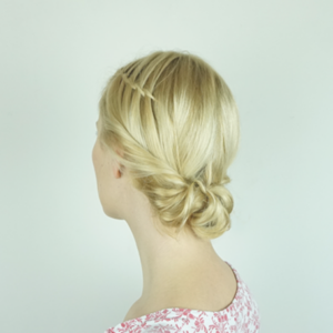 waterfall twist updo