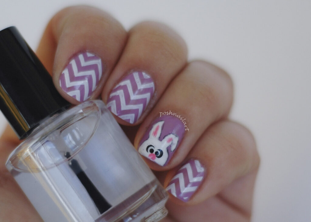 Easter Bunny Nails | Chevron 