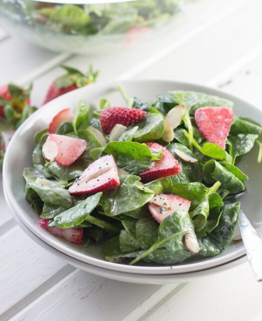 Spinach Strawberry Salad with Creamy Poppy Seed Dressing Cute Girls