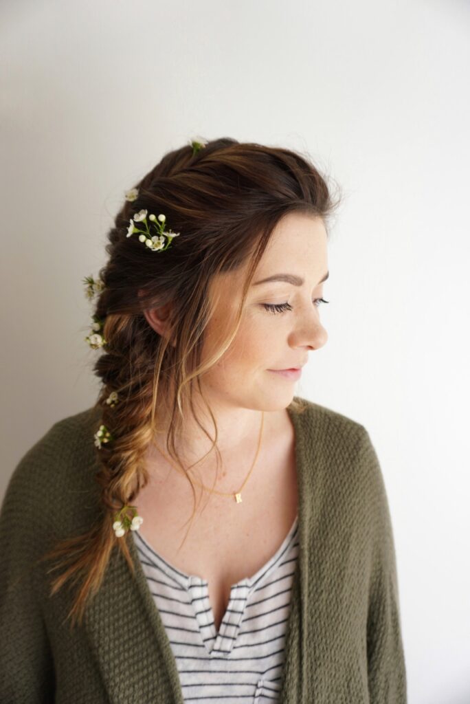 Fishtail |Braid | Flowers for Hair