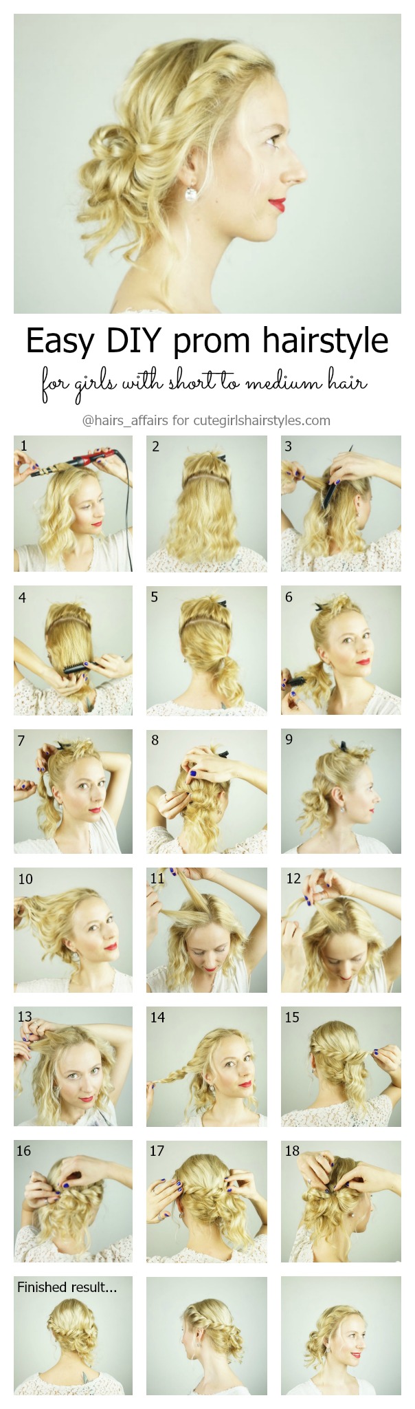 Easy Diy Prom Hairstyle For Girls With Short To Medium Hair