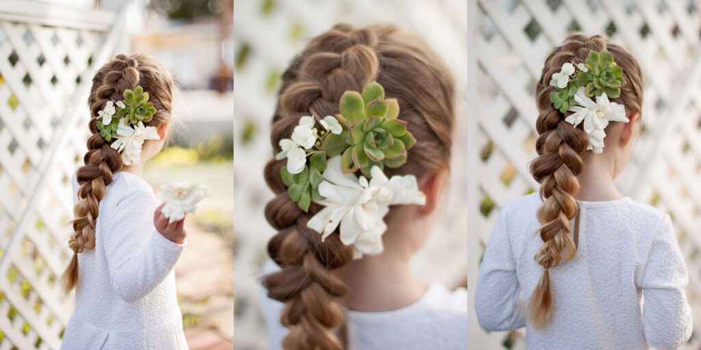 dutch braid with succulents