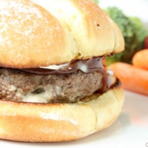 Blue Bacon Stuffed Cheeseburgers | summer bbq grilling recipe