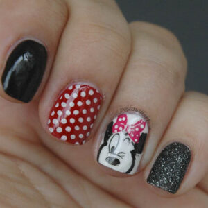 Disney Minnie Mouse Inspired Nail Art - Show Your Disney Side
