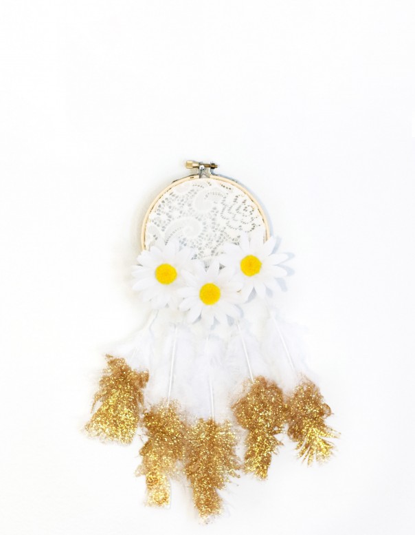 DIY Lace and Feather Dream Catcher