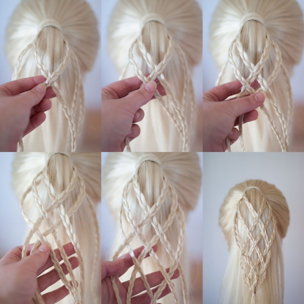 woven micro braided ponytail