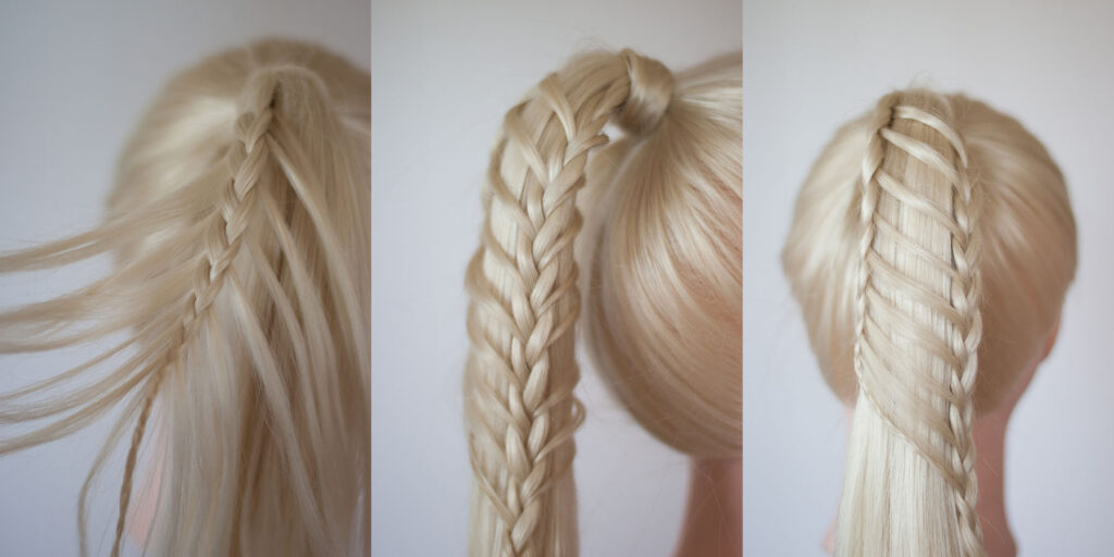 double ladder braided ponytail