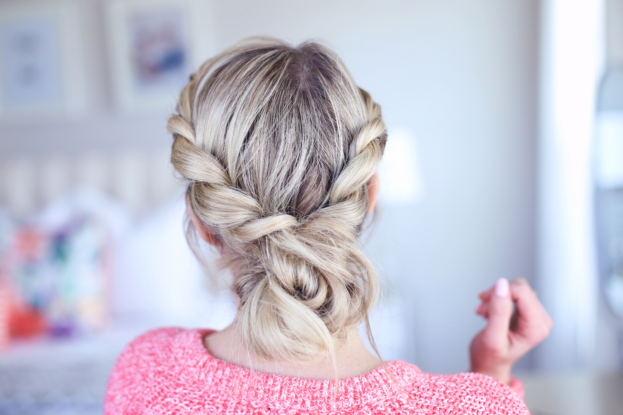 Image of Twisted bun casual hairstyle