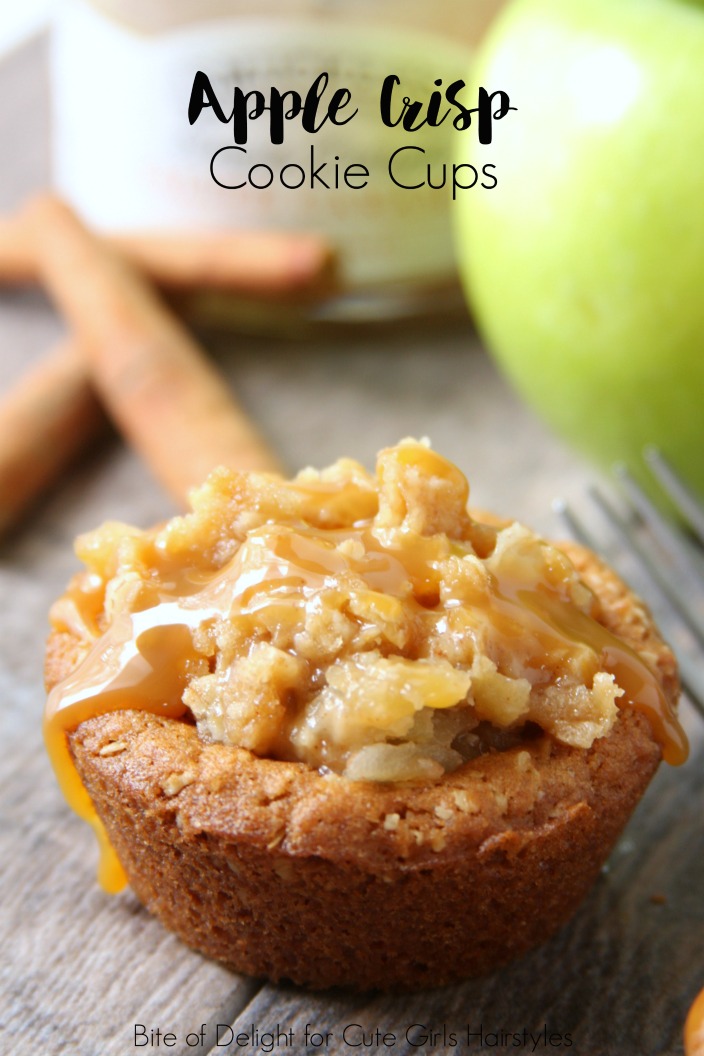 Apple Crisp Cookie Cup placed on a wooden table | CGH Lifestyle