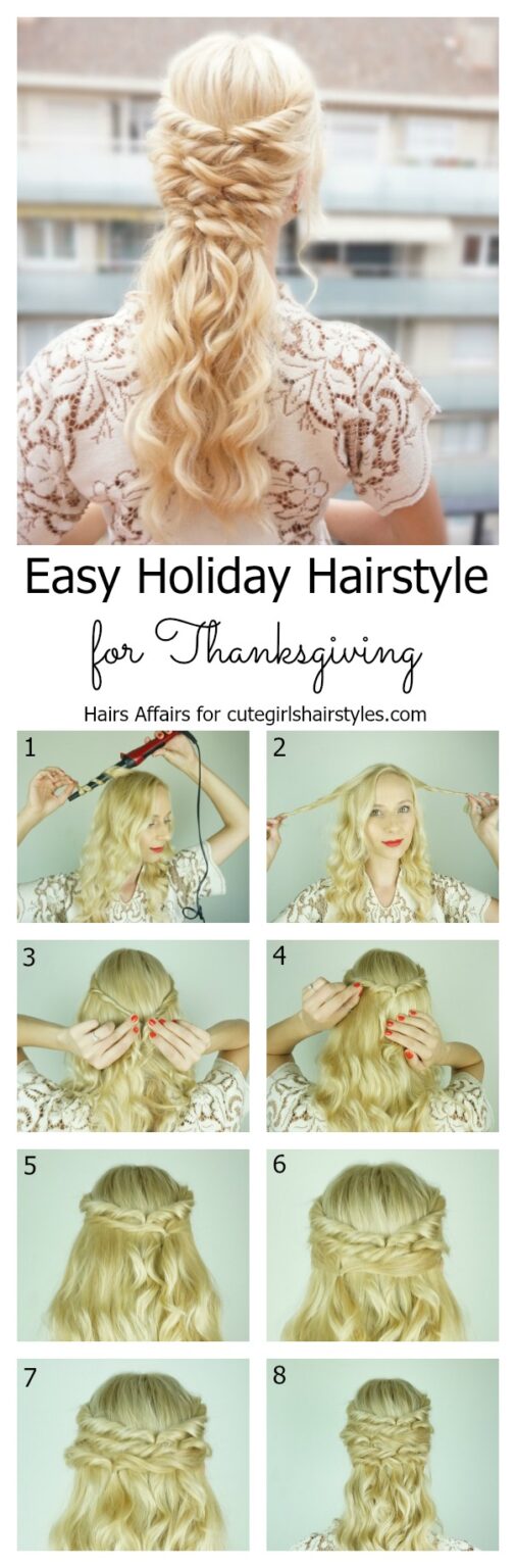Easy DIY Holiday Hairstyle for Thanksgiving - Cute Girls Hairstyles
