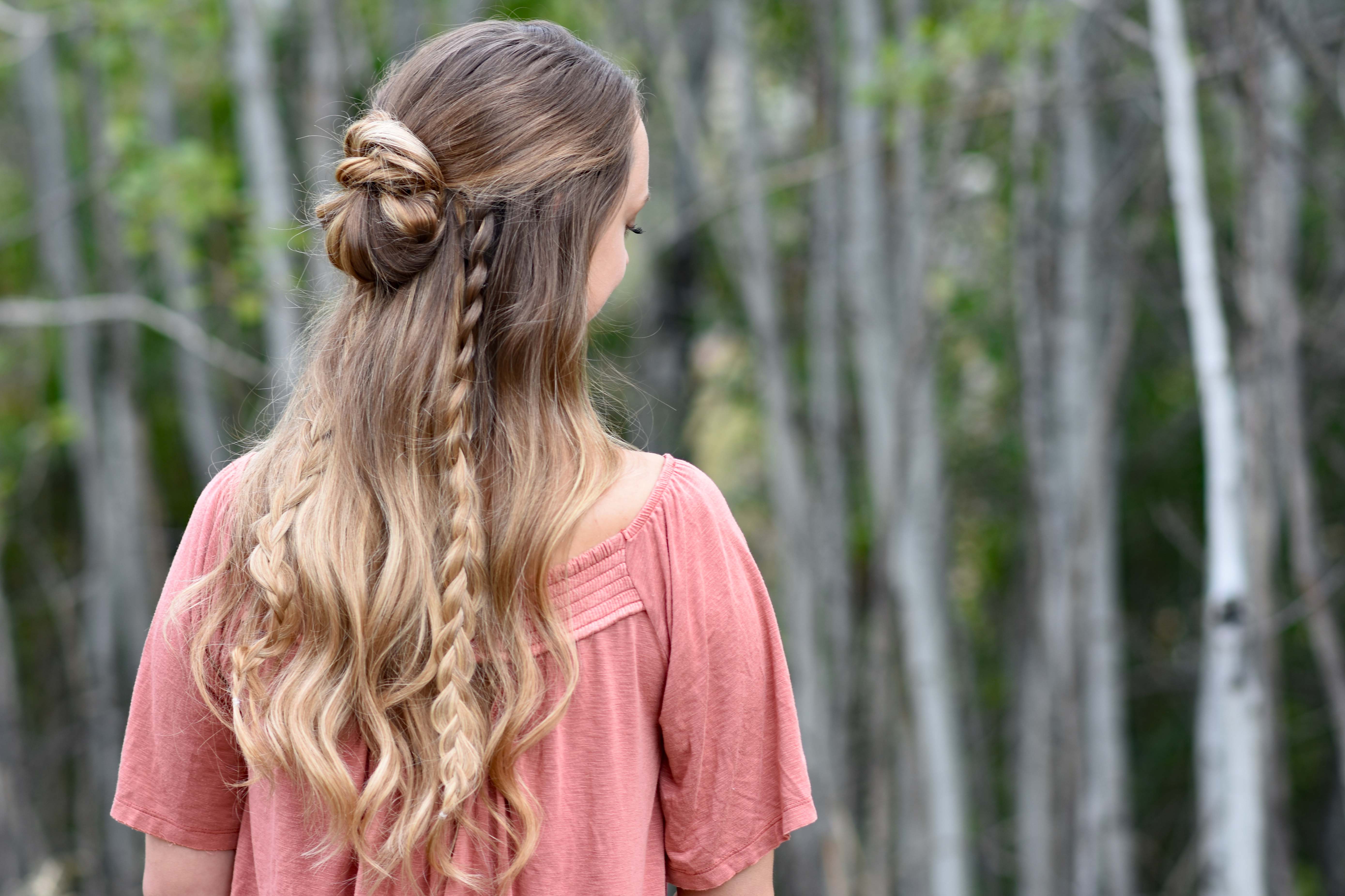 Half up Half down Bun Combo - Cute Girls Hairstyles