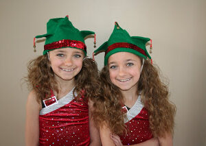 twins dressed as elves